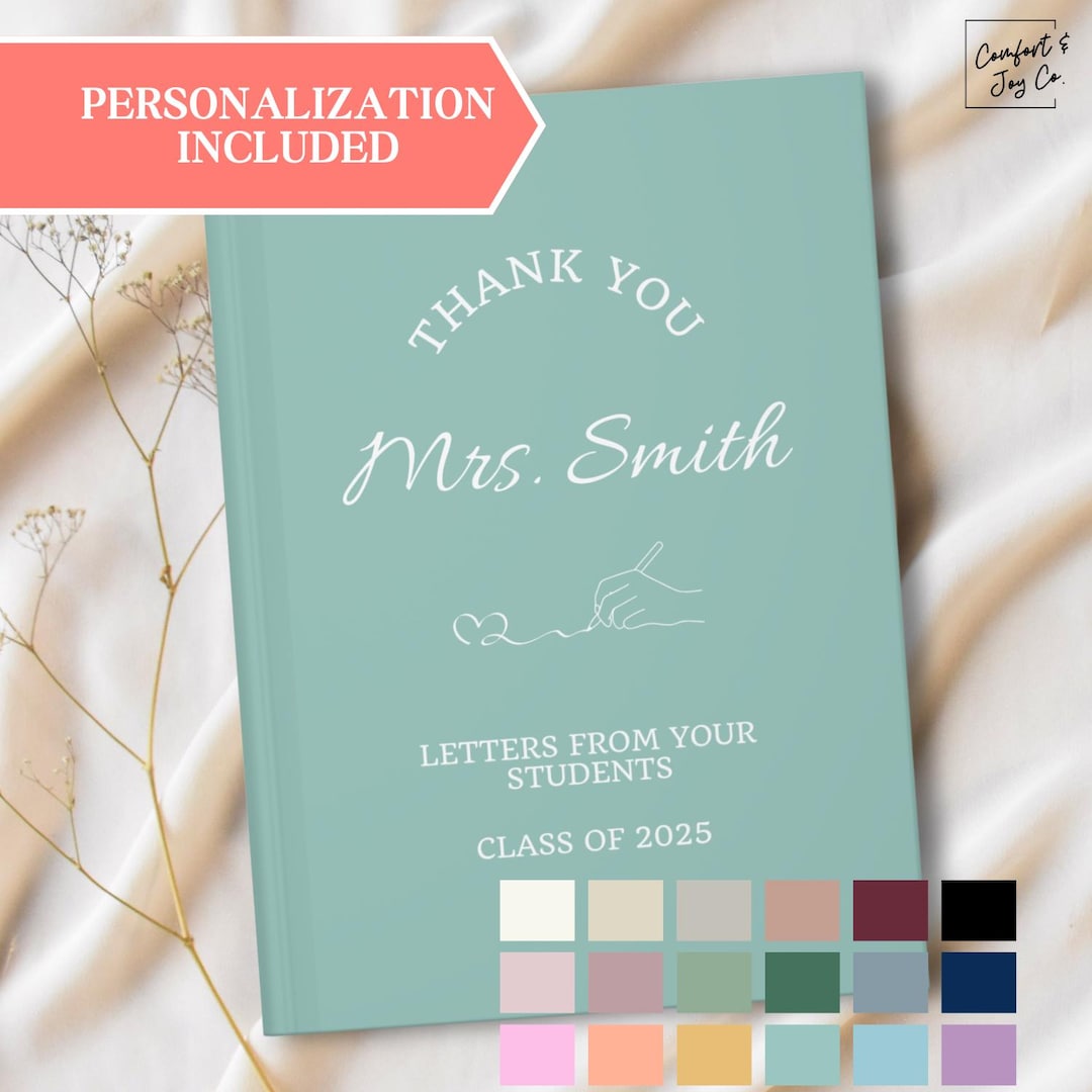 Custom Thank You Teacher Yearbook, Personalized End of Year Graduation ...