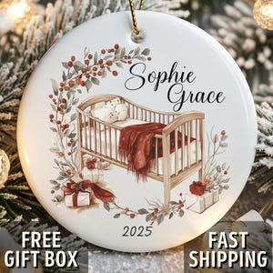 Baby Memorial Ornament Personalized Loss of Child Keepsake, Miscarriage Grief Sympathy Gift for Infant Loss, Holiday Stillborn Remembrance