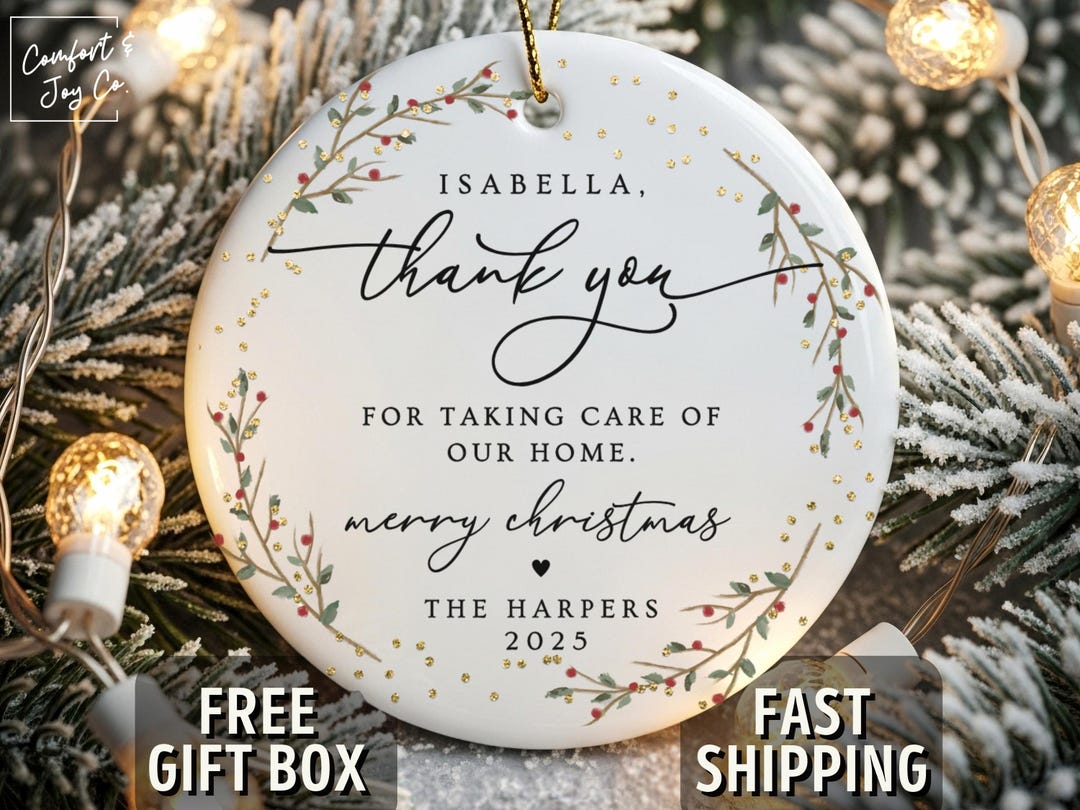 Personalized Housekeeper Christmas Ornament 2025 Holiday Home Cleaning