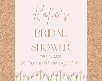 Floral Bridal Shower Welcome Sign - Template