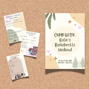 Camp Bachelorette Reiseplan Vorlage