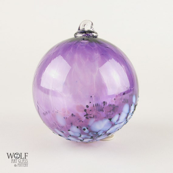 Items similar to Blown Glass Ornament Suncatcher Ball Amethyst Purple