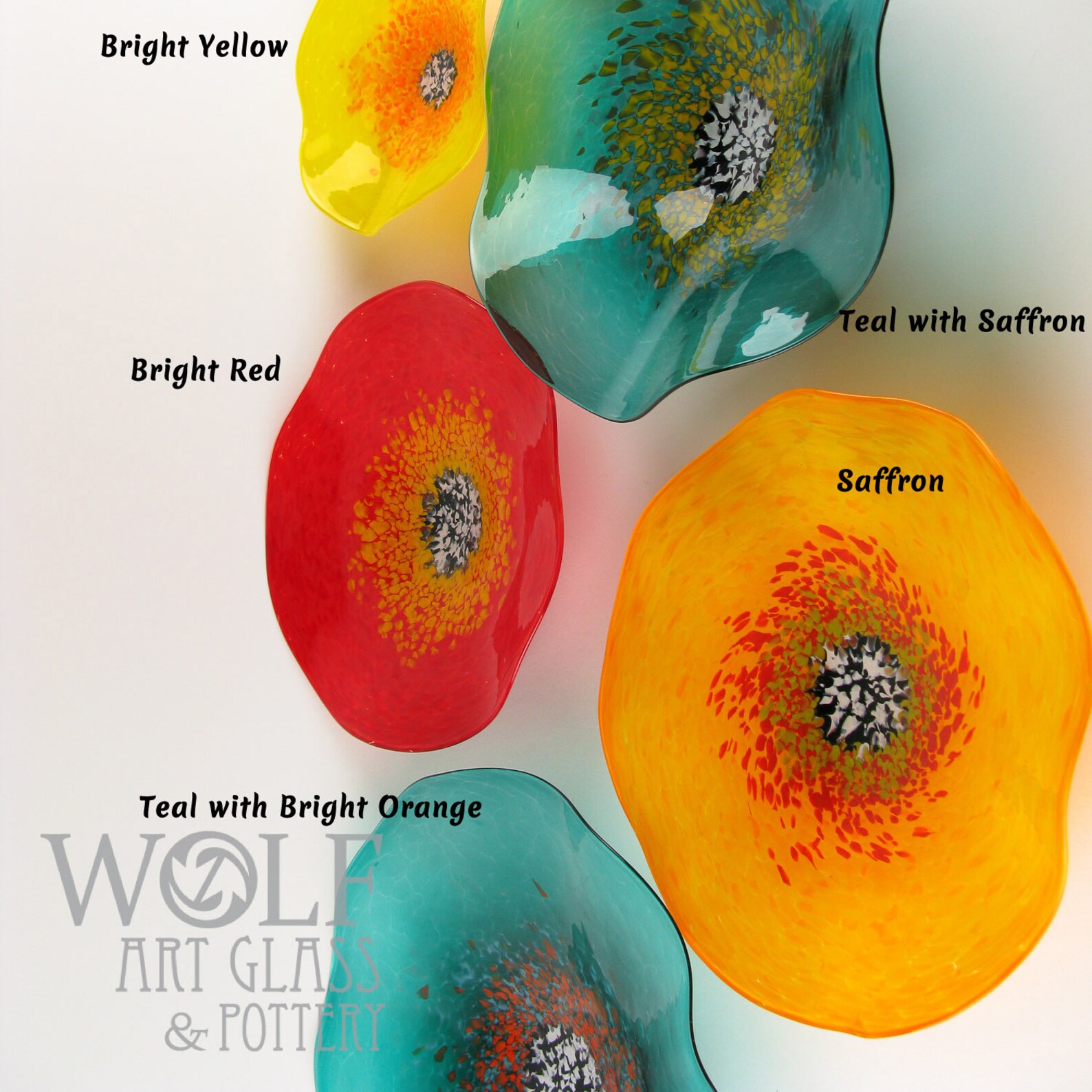 Blown Glass Wall Art Poppy Flower Teal Turquoise with Saffron Etsy