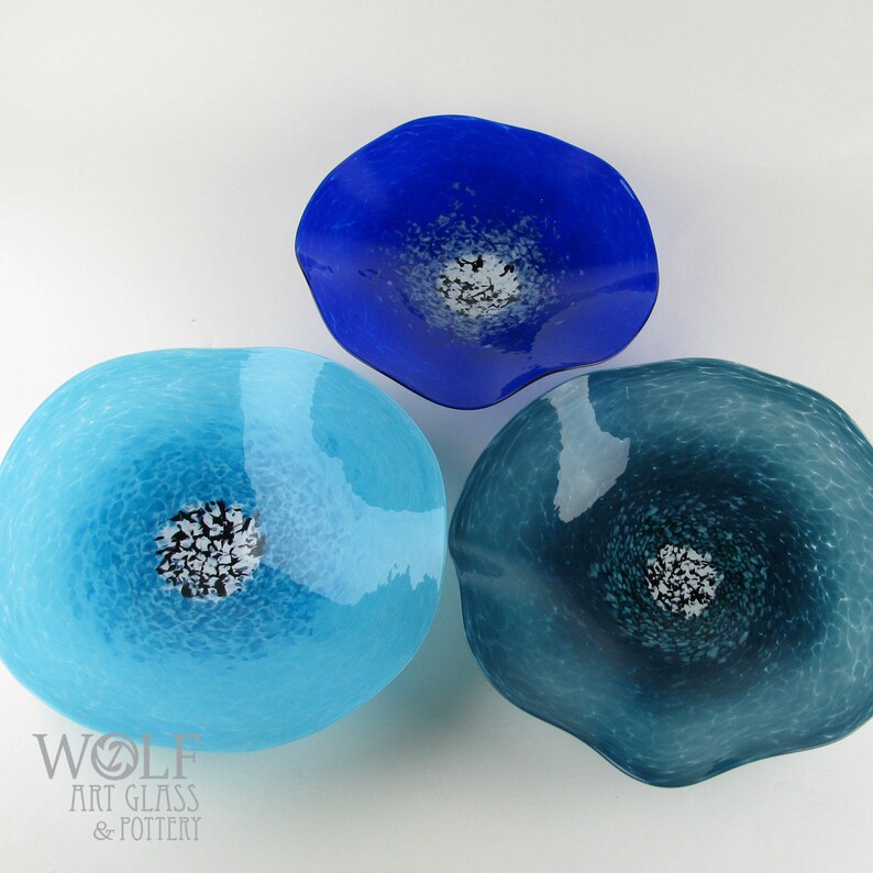 Blown Glass Wall Art Sapphire Blue Poppy Flower Wall Decor Art Etsy