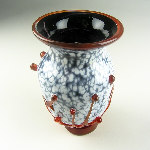 Flame Fluted Glass Art Vase