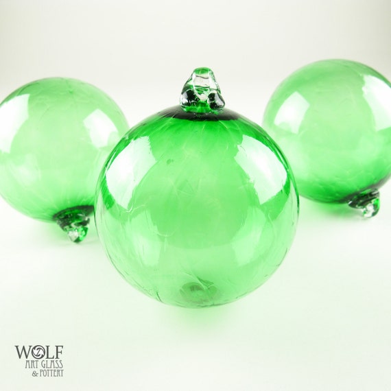 Items similar to Blown Glass Holiday Christmas Tree Ornament Emerald