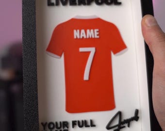 Benutzerdefinierte 3D gedruckte Fußball Jersey Kunst - personalisierte Name Wanddekoration