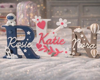 Personalisierte 3D gedruckte Name Buchstabe | Benutzerdefinierte Kinderzimmer Dekor, Kinderzimmer Dekoration
