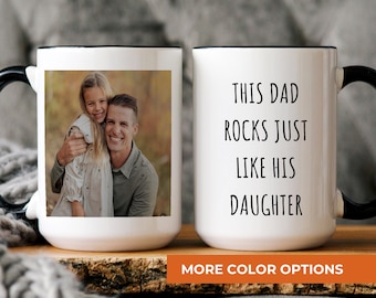 Custom Photo Dad Mug, Personalized Dad Coffee Mug, Dad Birthday Gift from Daughter Son, Father’s Day Gift