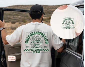 Best Grandpa By Par Shirt, Cool Grandpas Club Tee, Personalized Comfort Colors Grandpa Tee, Fathers Day Gift For Golfer