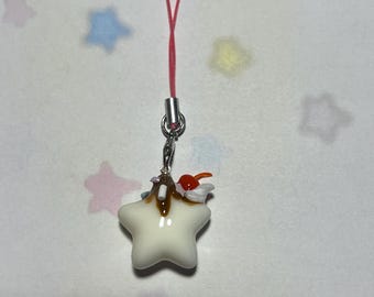 Starry flan keychain