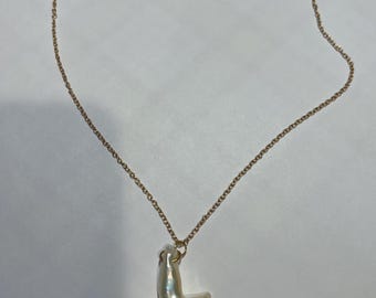 Freshwater pearl cross necklace