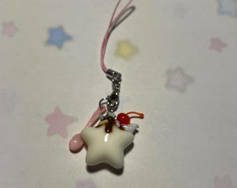 Starry flan keychain