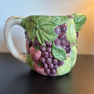 Majolika Krug Vintage Obst Glasierte Keramik