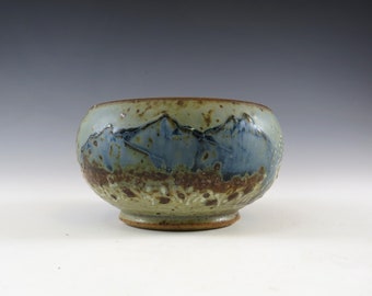 Small Salsa Bowl with Dusky Mountain Meadow Landscape