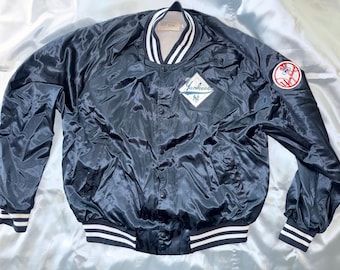 New York Yankees Blue Nylon Satin Jacket Chalk Line XL