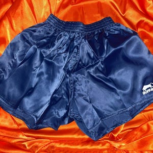 NIB Navy Blau Buffalo Sport Nylon Satin Fußball Shorts Elastische Taille XL 36