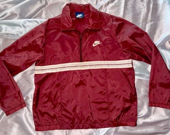 VINTAGE 1980s Blue Tag Nike NYLON Windbreaker Maroon XL