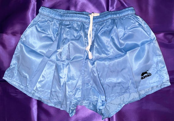 Last Ones! NIB Vintage Sky Blue Buffalo Sports Nylon Satin Soccer Shorts XXL 42