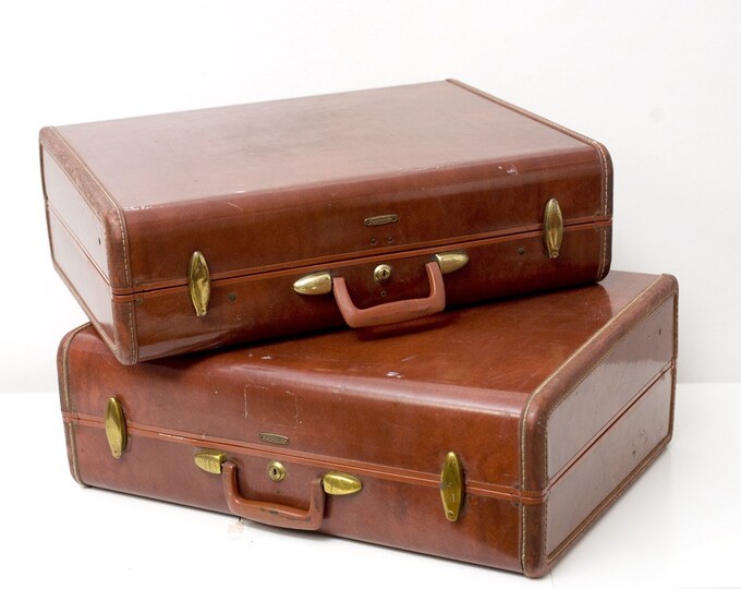 Vintage Red Samsonite Luggage Set Etsy