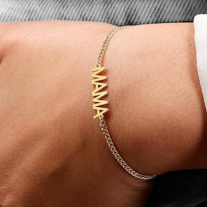 Pulsera de plata de ley 925 para mamá, pulsera personalizada con nombre, regalo para mamá, pulsera personalizada, regalo para ella, regalo de Navidad
