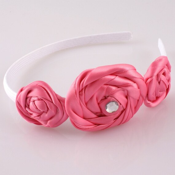 triple rosette headband