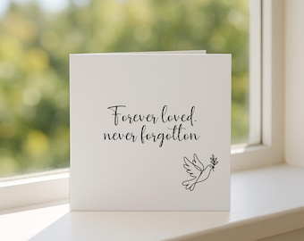 Memorial Card - Forever Loved Never Forgotten  Sympathy Card