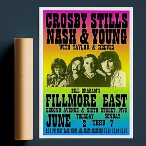 Crosby Stills Nash & Young 1970 Concert Poster | Nash and Young Poster | All Sizes