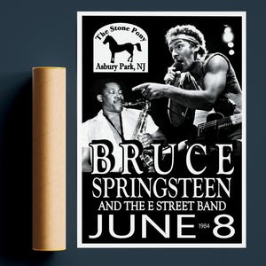 Bruce Springsteen Poster Print | Vintage Concert Poster Print | Springsteen Wall Art | High Quality Poster | Cool Poster Gift | All Sizes