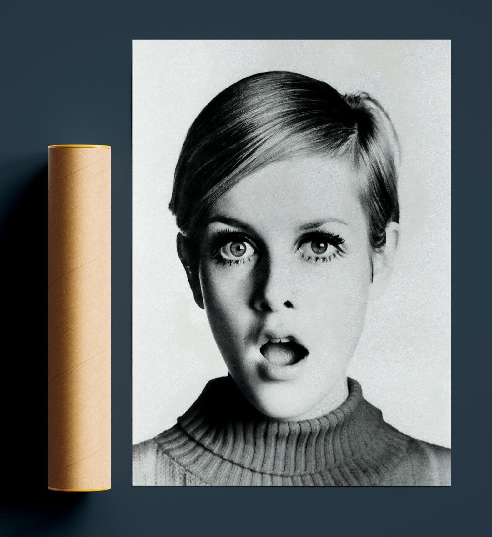Twiggy 1960s Fashion Icon Model Vintage Print Art Poster | High