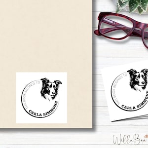Black & White Dog Bookplate | Dog Lover&#39;s Bookplate | Dog Lover&#39;s Gift | Personalized Dog Bookplate | Customizable Dog Bookplate
