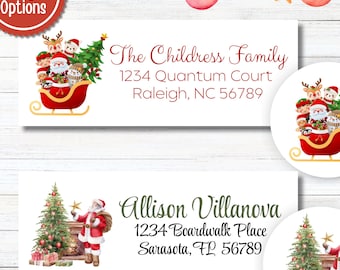 Santa Claus Return Address Mailing Labels and Envelope Stickers | Christmas Stationery
