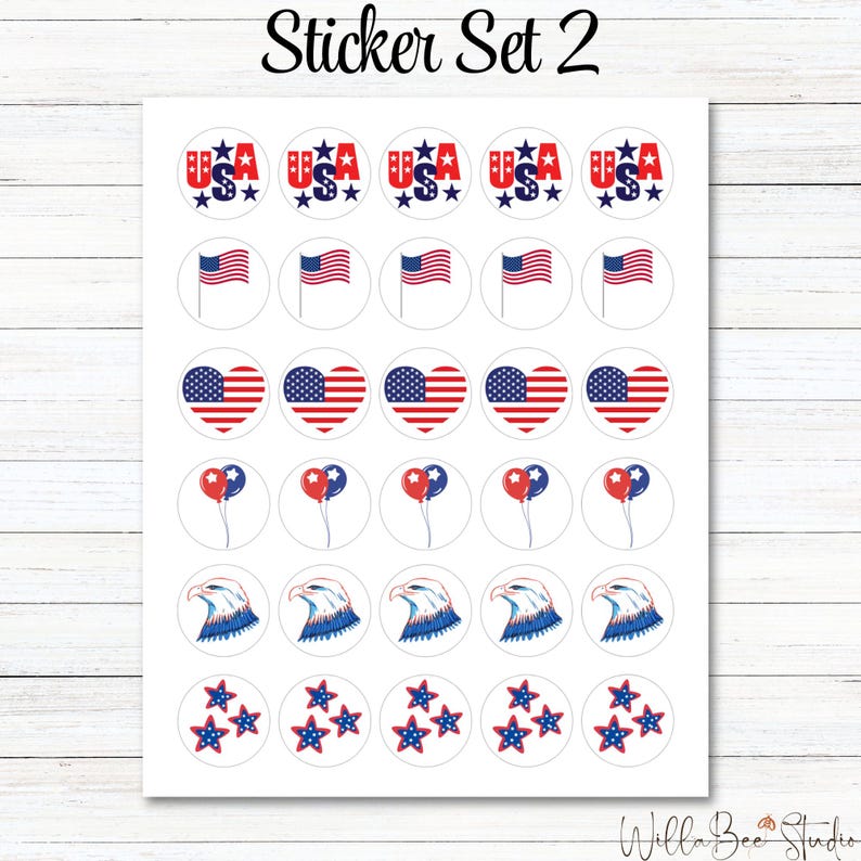 Red Usmail Stickers USA Stickers | Red White & Blue USA Stickers | 4th of July Stickers ...