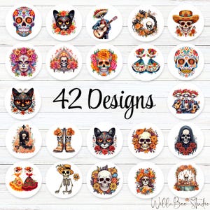 Day of the Dead Stickers | Dia de los Muertos Stickers | Calveras Stickers | Sugar Skull Stickers | Catrina Stickers | Marigold Stickers