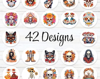 Day of the Dead Stickers | Dia de los Muertos Stickers | Calveras Stickers | Sugar Skull Stickers | Catrina Stickers | Marigold Stickers