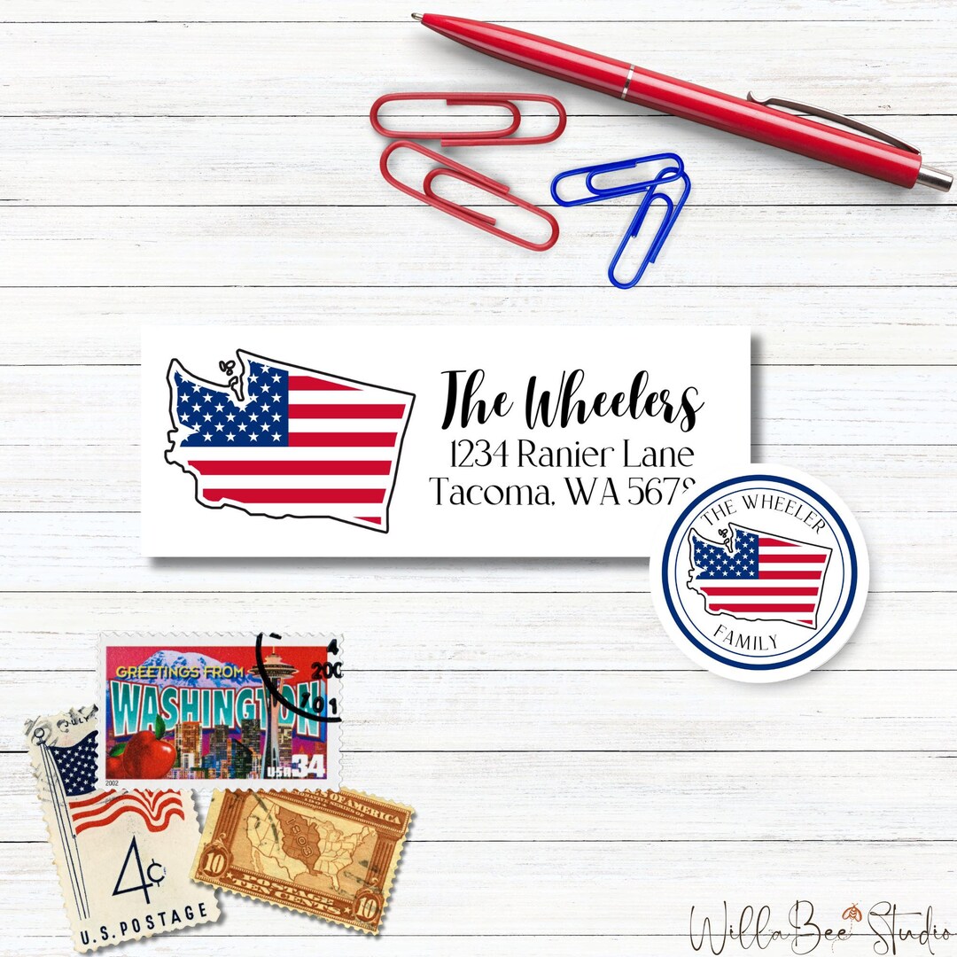 Washington State Lable Washington Return Address Mailing Labels | Washington State Label ...