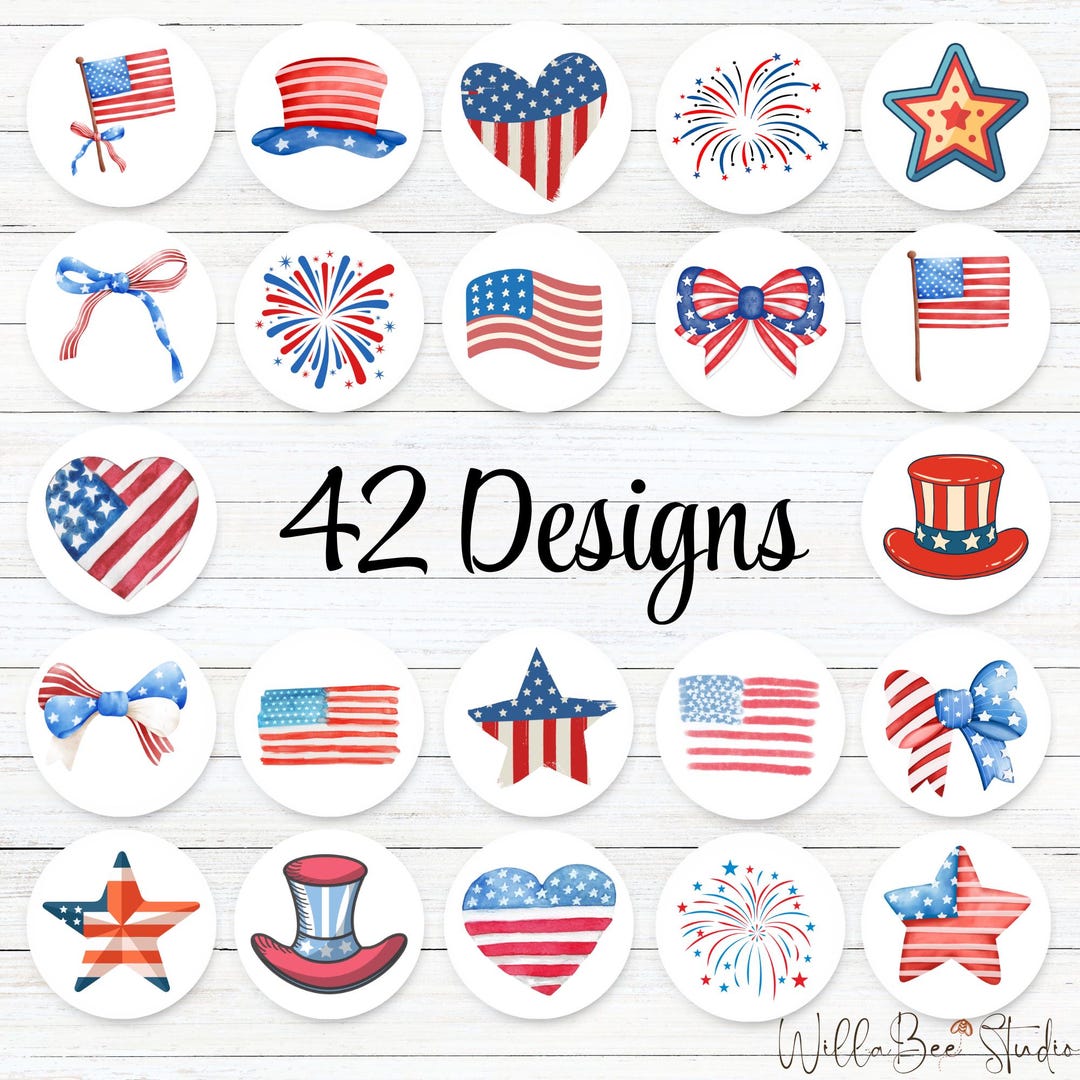 Red Usmail Stickers USA Stickers | Red White & Blue USA Stickers | 4th of July Stickers ...