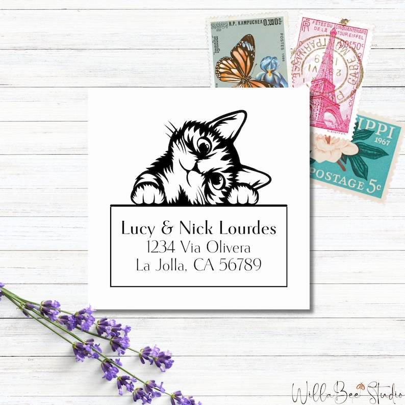 Cat Address Labels | Kitty Return Address Mailing Labels | Cat Stickers ...
