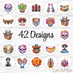 Day of the Dead Stickers | Dia de los Muertos Stickers | Calveras Stickers | Sugar Skull Stickers | Catrina Stickers | Marigold Stickers