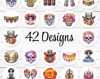 Day of the Dead Stickers | Dia de los Muertos Stickers | Calveras Stickers | Sugar Skull Stickers | Catrina Stickers | Marigold Stickers