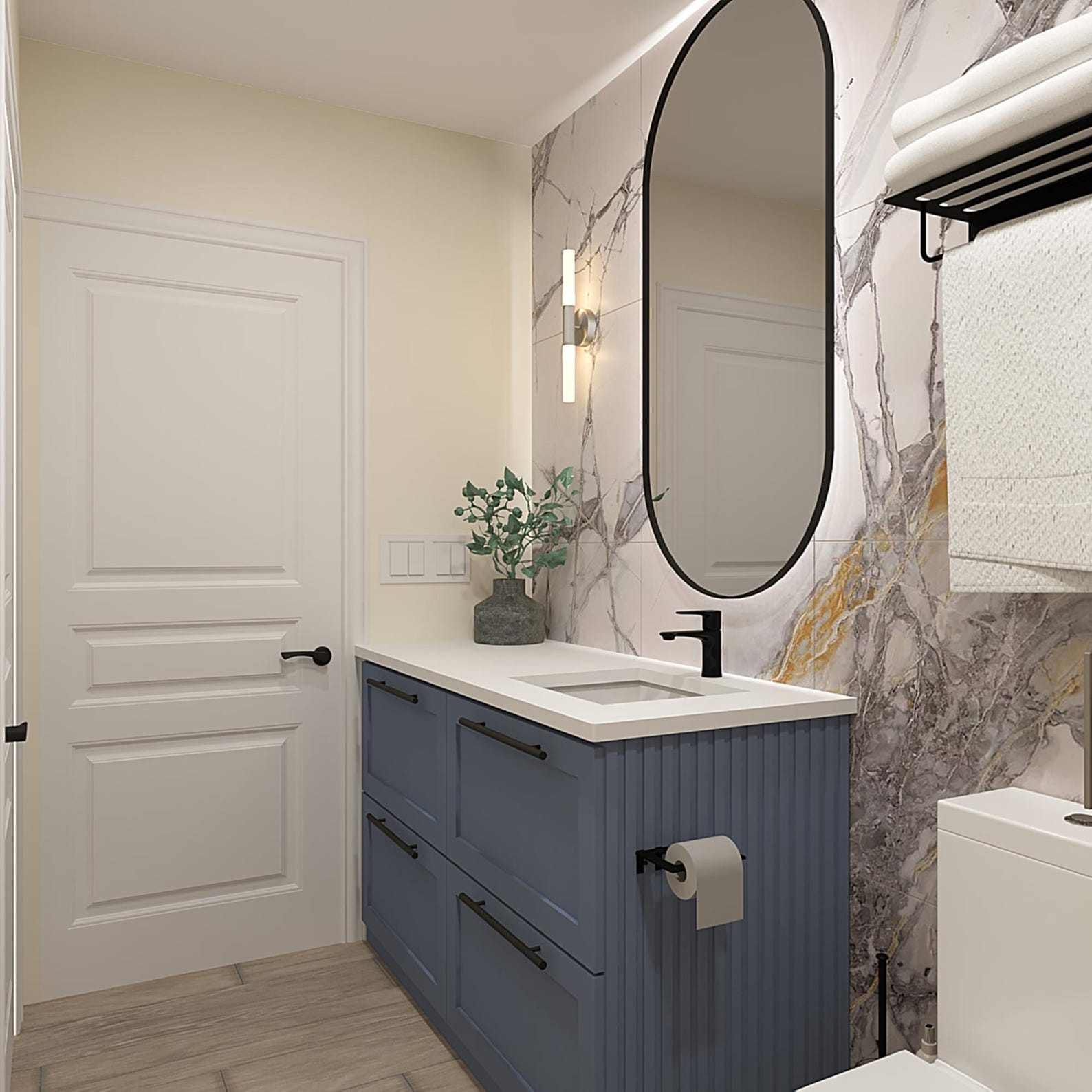View of Custom Modern Bathroom Design, Home Renovation, Affordable Interior ...
