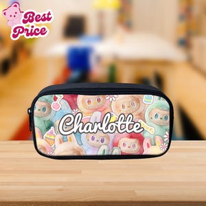 Labubu Pencil Case 2 Type - single layer/ double layer, Back To School Pencil Pouch, Gift For Kid Back To School, Hot Doll Pen Pouch