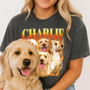 Custom Vintage Pet Shirt - Personalized Dog Bootleg Rap Tee, Retro 90s Graphic T-Shirt, Dog Lover Apparel, Custom Pet Face Design
