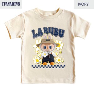 Trending roze shirt met stripfiguur, perfect cadeau voor kinderen, paascoquette strik schattige pop voor kinderen comfortshirt meisjes, grappig tekenfilm T-shirt