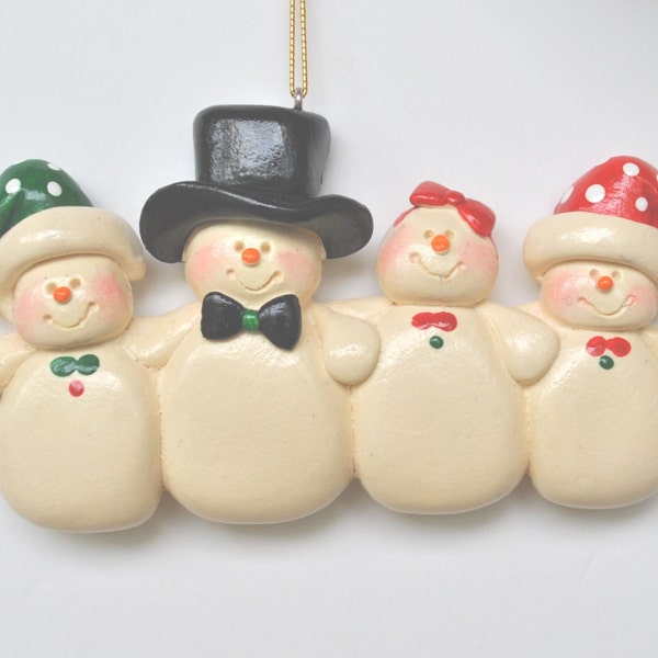 Personalized Snow Family of 4 Christmas Ornament, Family ornament, family of four