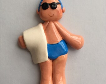 Personalized Swimmer (boy) Christmas Ornament/ Sports/ Swimming