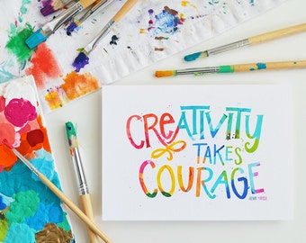 Creativity takes Courage, Live a Creative Life, Creativity, Makers gonna make, Music, Sewing, Photography, Art, Yarn,  Art, Teacher gift