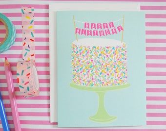Sprinkle Birthday Cake, Sweet 16, Birthday candles, Happy Birthday, birthday card, Celebrate, confetti, sixteen, funfetti, girls birthday