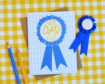 Best Dad EVER, Happy Father's Day, Father's Day Card, #1 Dad, Daddy, Greeting Card, Stationery, Hand Drawn, Illustration