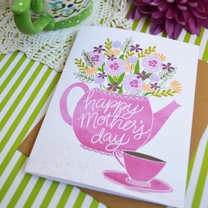 Detailed Teapot Mothers Day Card Background Nature